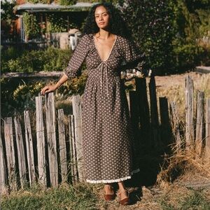 Christy Dawn Venus Dress size Small in Carob Ditsy Leaf